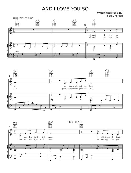 And i love you so - Don McLean