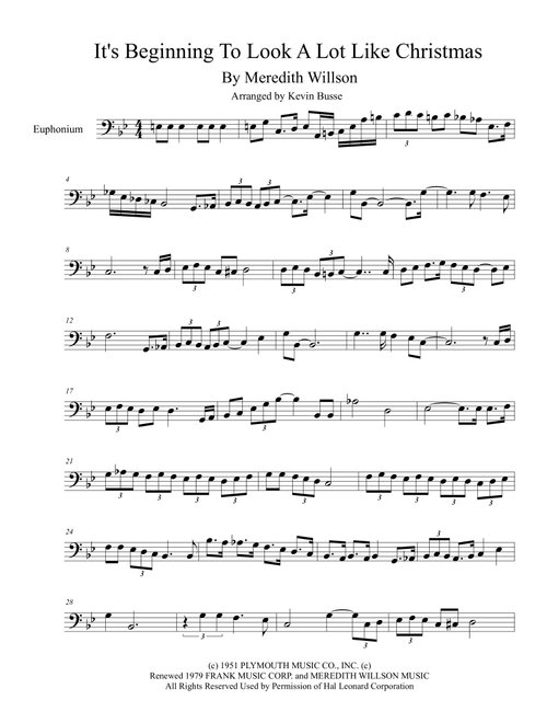 It's Beginning To Look Like Christmas (Arr. Kevin Busse) - Meredith Willson (Euphonium Solo)