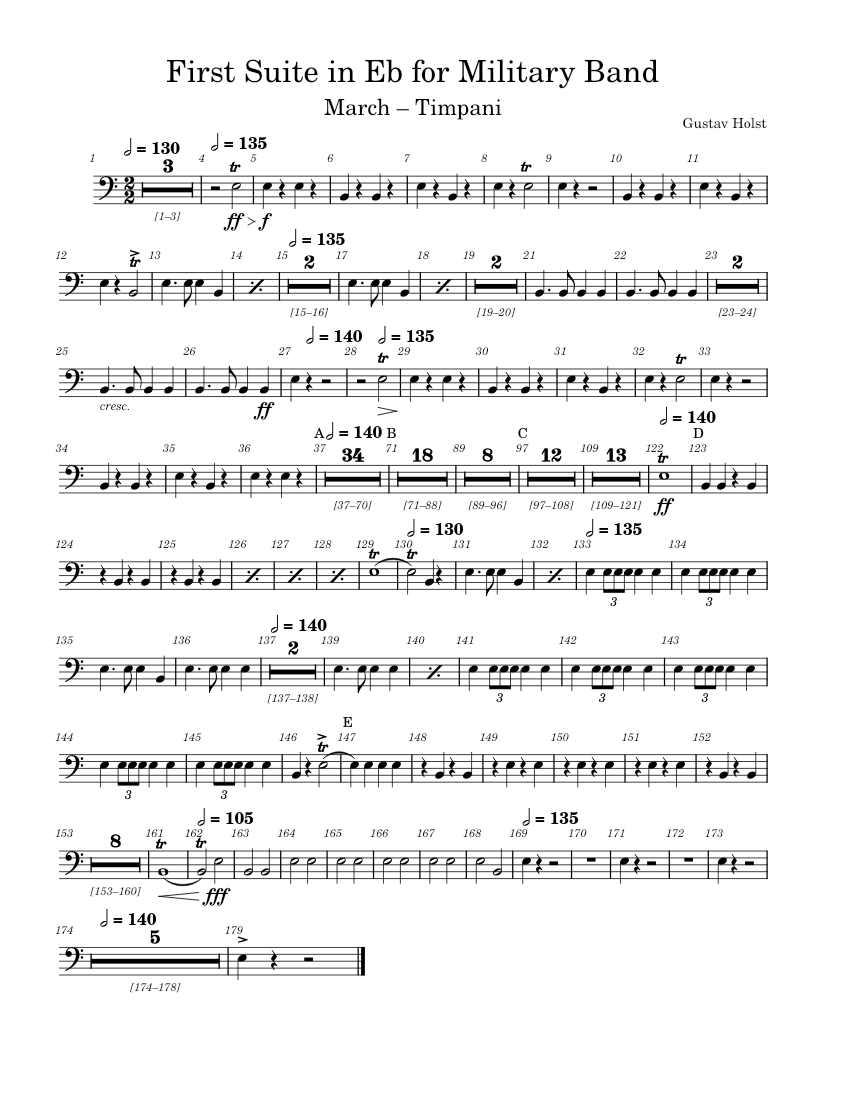 First Suite for Military Band, Op.28 No.1 – Gustav Holst – March