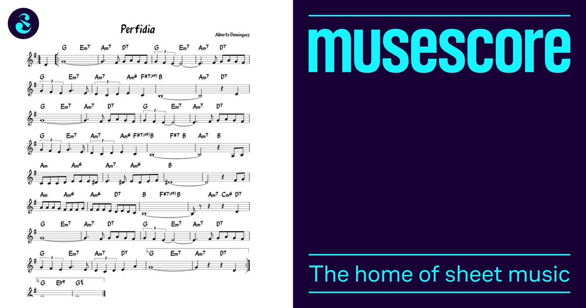 Perfidia Sheet Music with Chords for Piano (Solo) easy | MuseScore.com