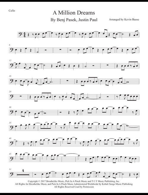 A Million Dreams (Arr. Kevin Busse) - Pink (Cello Solo)