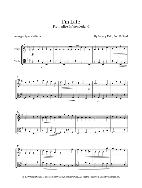 I'm Late (Arr. André Nusa) - Bob Hilliard, Sammy Fain (Instrumental Duet)