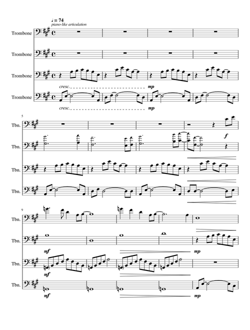 Wet Hands for Low Brass Quartet