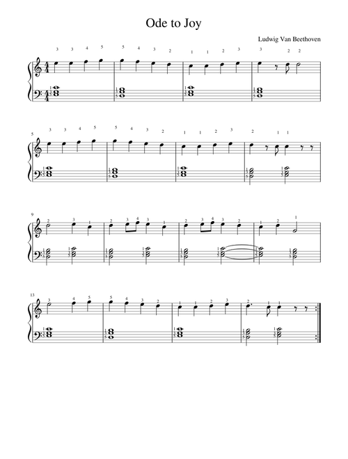 Ludwig Van Beethoven - Ode to Joy (Easy)
