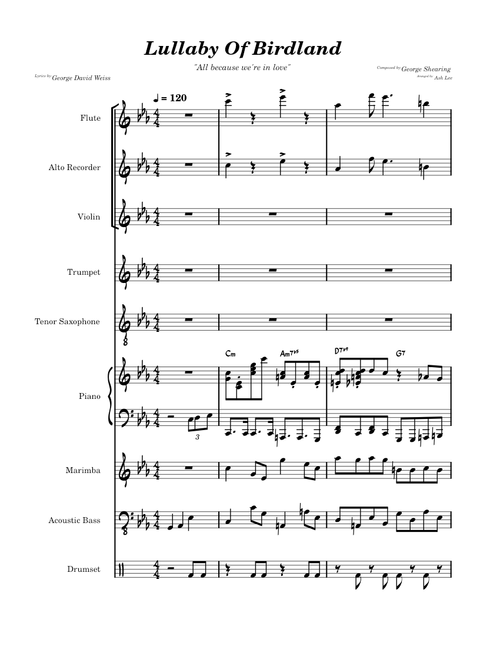 Lullaby of birdland – Ella Fitzgerald (Jazz Ensemble Arrangement)