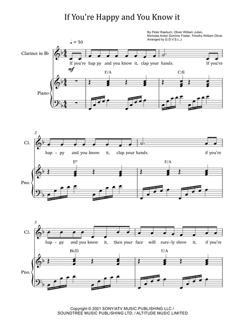 Five Little Ducks (Arr. G.D.V.S.L.J) - Mark Norman Walmsley, John Francis Kane (Clarinet and Piano)