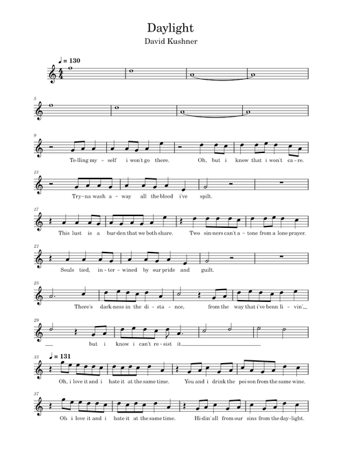 Daylight – David Kushner (Violin Solo)