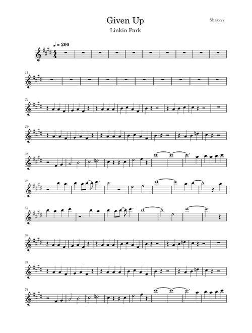 Given up – Linkin Park (Saxophone Solo)