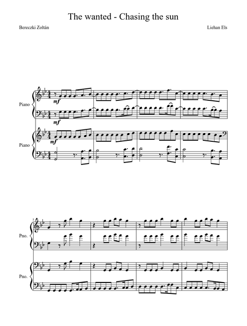 The wanted - Chasing the sun (piano cover)