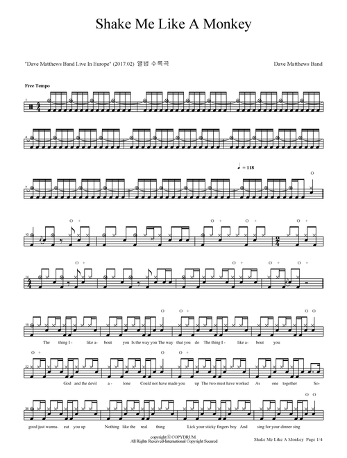 Shake Me Like A Monkey (Arr. COPYDRUM) - Dave Matthews Band (Drums)