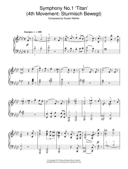 Symphony No.1 'Titan' (4th Movement: Sturmisch Bewegt) - Gustav Mahler (Piano Solo)