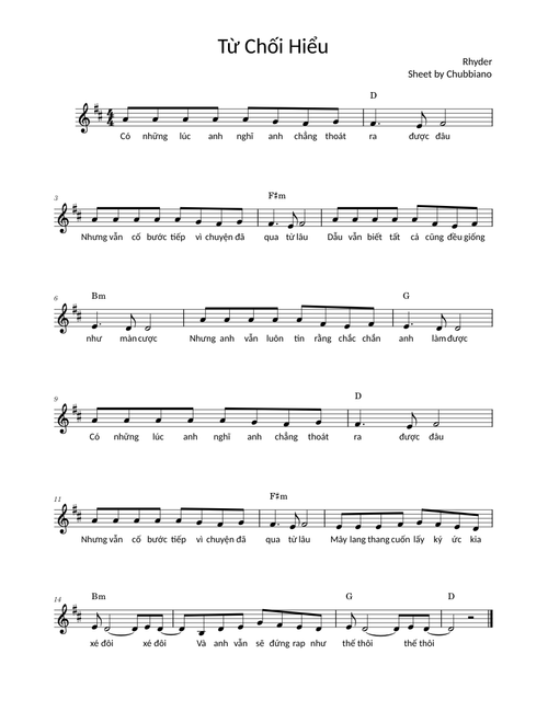 Từ Chối Hiểu - Rhyder