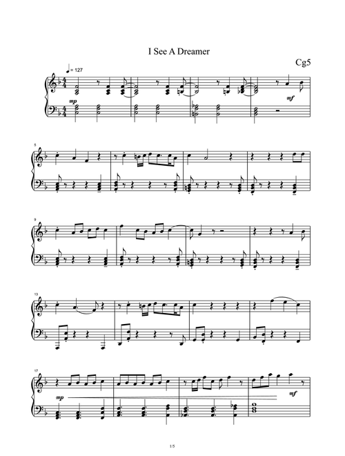 I See A Dreamer (Arr. Cg5) (Piano Solo)