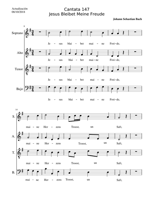 Cantata 147 Jesus Bleibet Meine Freude Johann Sebastian Bach