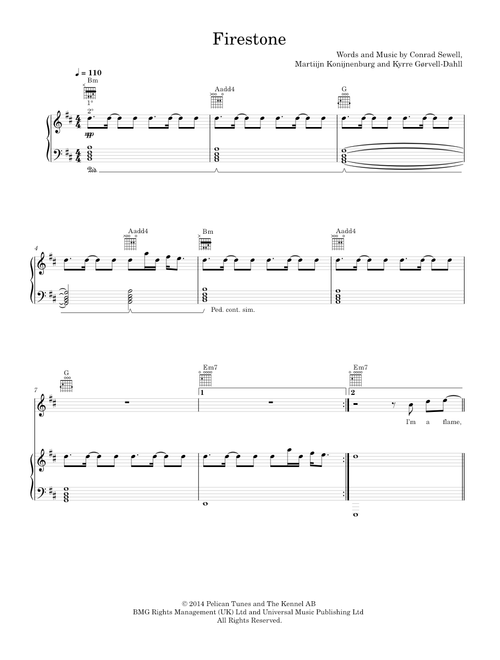 Firestone - Kygo (Piano-Voice-Guitar)