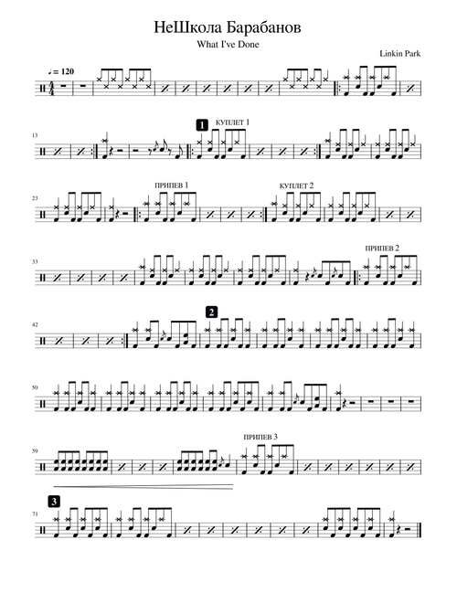 Linkin Park - What I've Done noty  чб