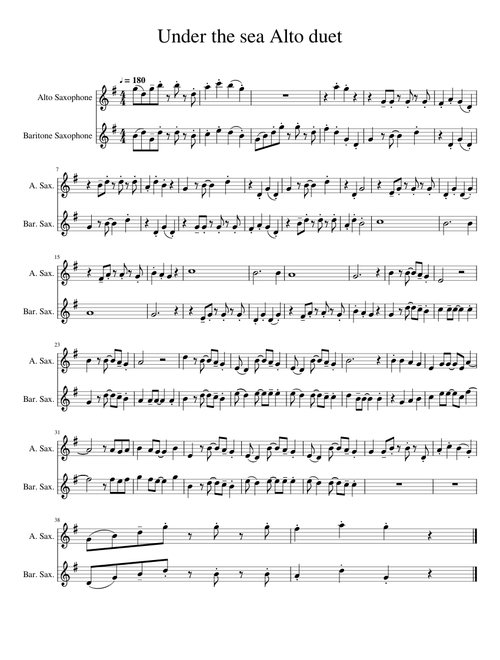 Under the sea Alto bari duet