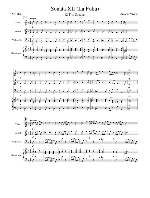 Vivaldi - Sonata XII  (La Folia), RV 63