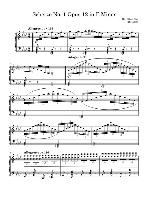Scherzo No. 1 Opus 12 in F Minor Duy Khoa Sax
