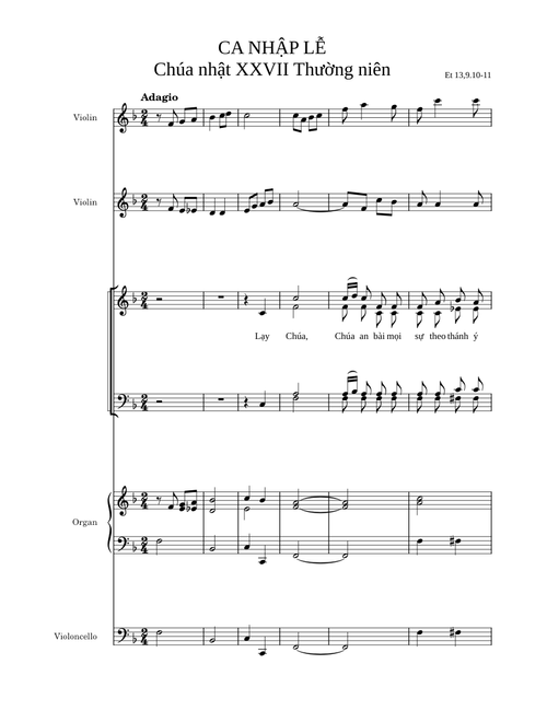 CA NHẬP LỄ - Chúa nhật XXVII Thường niên – Huy Quang