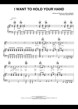Play Official version of I want to hold your hand Sheet Music by