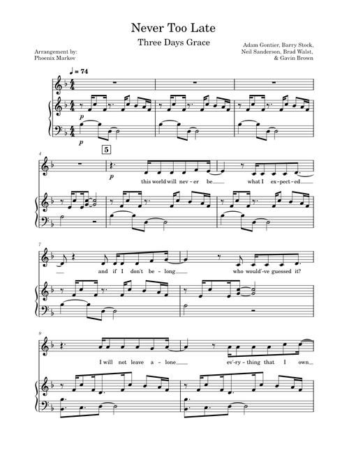 Never too late – Three Days Grace