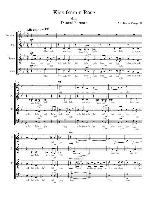 Kiss from a rose – Seal Kiss from a Rose (SATB) - Seal, Durand Bernarr