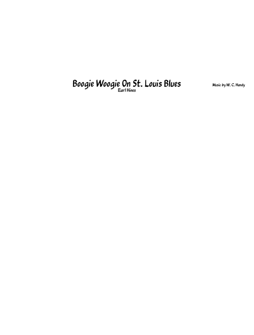 Boogie Woogie On St. Louis Blues (Earl Hines) - Full Big Band Arrangement