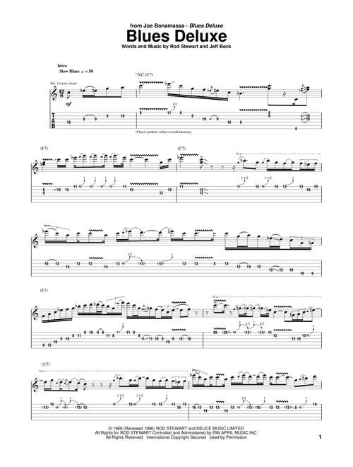 Blues Deluxe - Joe Bonamassa, Jeff Beck (Guitar Tab)