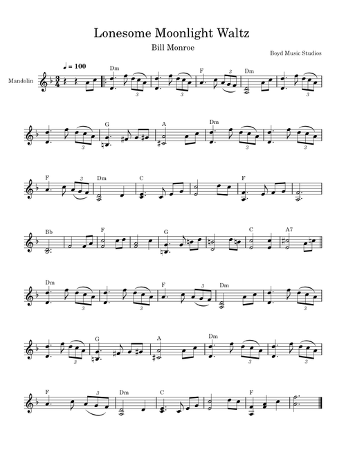 Lonesome Moonlight Waltz – Bill Monroe
