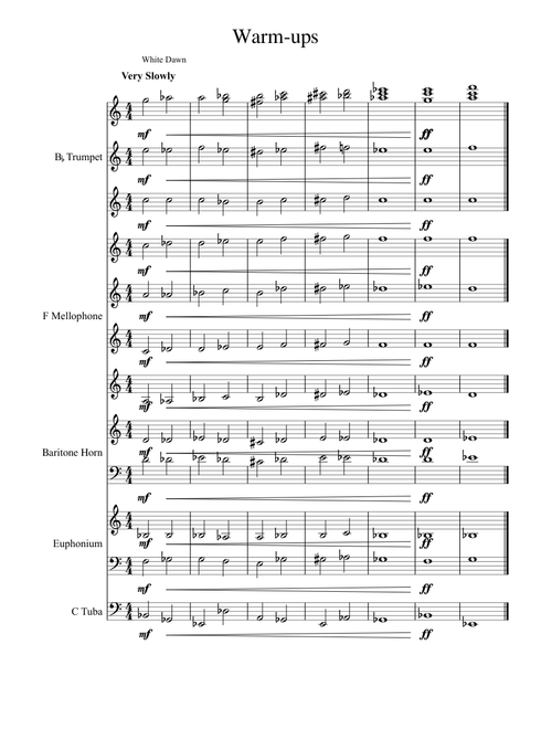 Warm-ups sheet music arranged by Marchingbandman88888