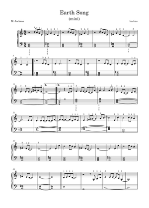 Play Official version of Earth song Sheet Music by Michael Jackson for ...