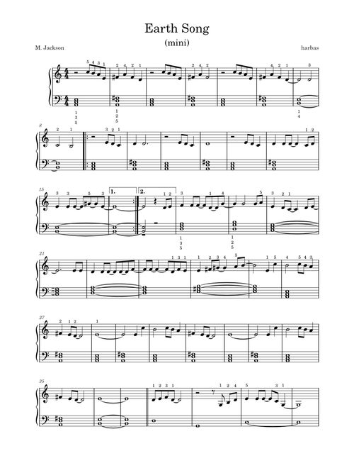 Earth Song (mini) M.Jackson arr.harbas