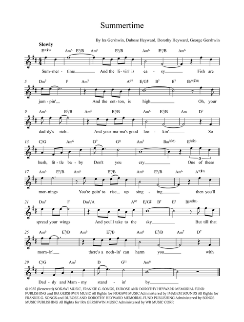 Summertime (Arr. Alex Nunes Rodrigues) - Ira Gershwin, DuBose Heyward, Dorothy Heyward (Clarinet Solo)