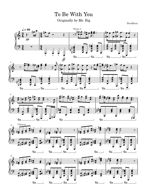 To Be With You - Mr. Big (Full Piano Arrangement)