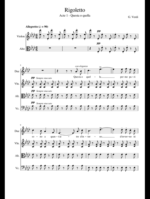 Rigoletto sheet music by Melisande | Play, print, and download in