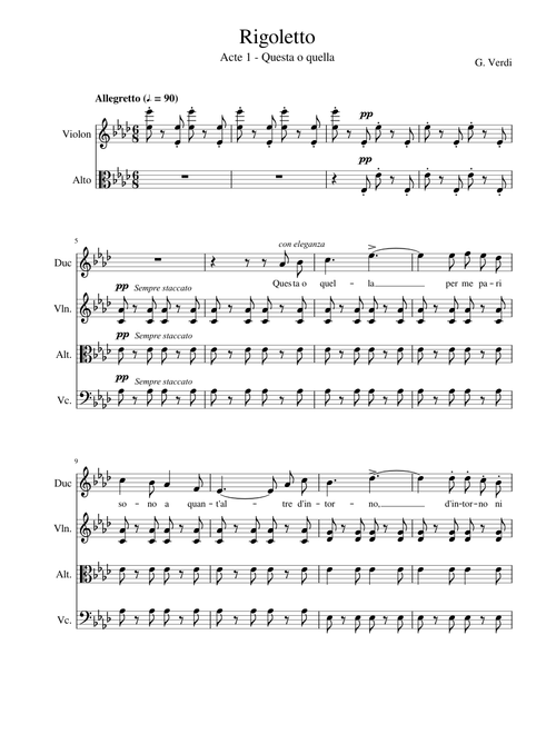Rigoletto sheet music by Melisande | Play, print, and download in