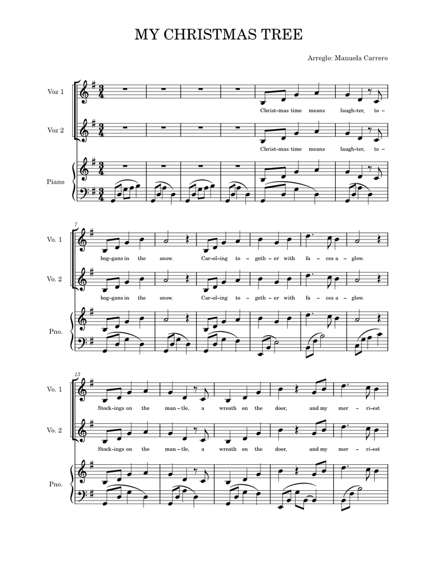 My Christmas tree Alan Menken MY CHRISTMAS TREE Sheet music for Piano