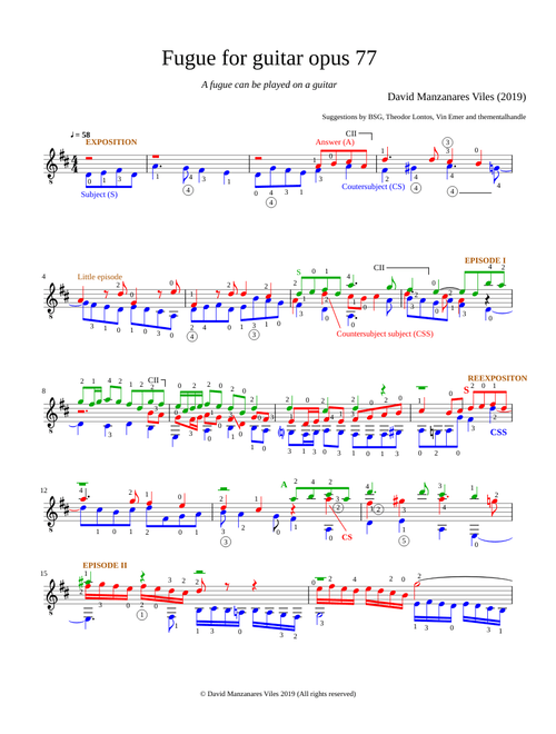 Fugue for guitar opus 77