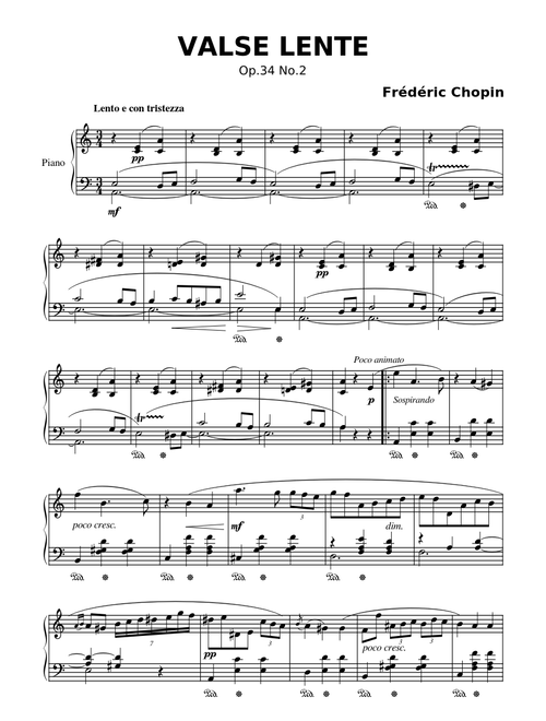 VALSE LENTE – Frédéric Chopin