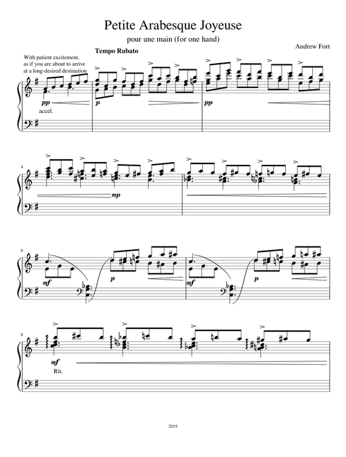 Petite Arabesque Joyeuse - pour une main