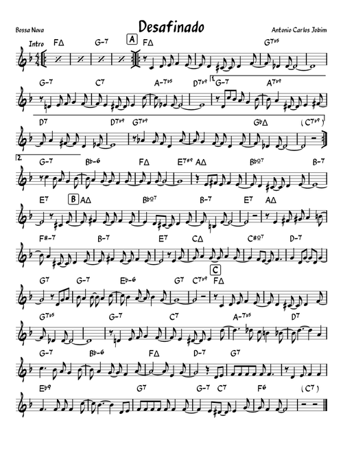 Desafinado – Antônio Carlos Jobim (no lyrics, one sheet)