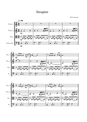 Imagine, John Lennon Sheet Music for Contrabass, Violin, Viola, Cello ...