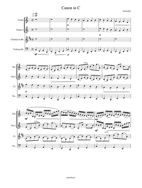 Canon in C quartet
