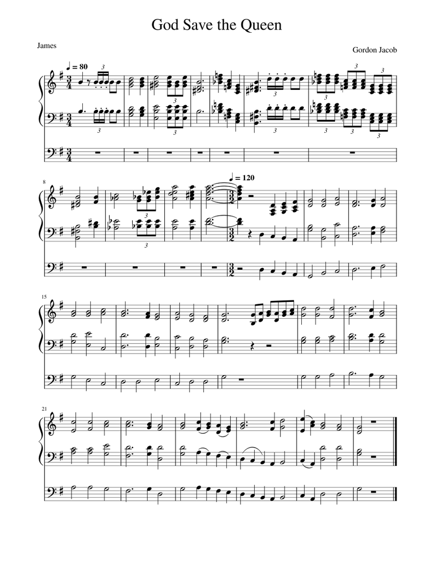 God save the Queen with Fanfare - for organ Sheet Music for Organ