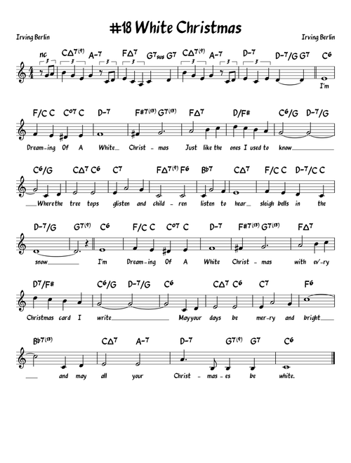 White Christmas (Arr. John Fries) - Taylor Swift (Guitar Chords-Lyrics)