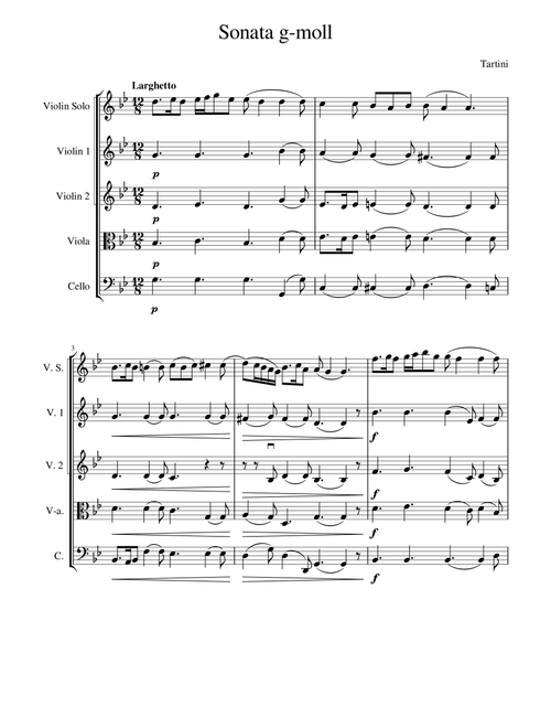 Violin Sonata in G minor ''Devil's Trill Sonata'' (Arr. Andrew Shevhcuk) - Tartini (String Quartet)