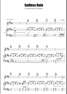 Free X Japan sheet music | Download PDF or print on MuseScore.com