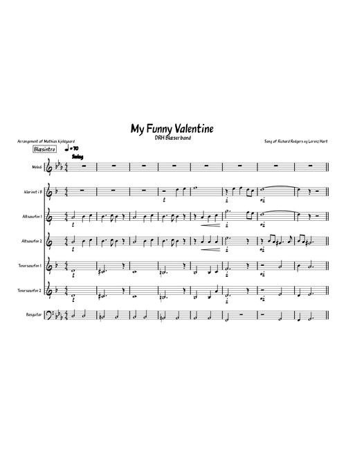 My Funny Valentine – Richard Rodgers My Funny Valentine (For DRH F23 Big Band)