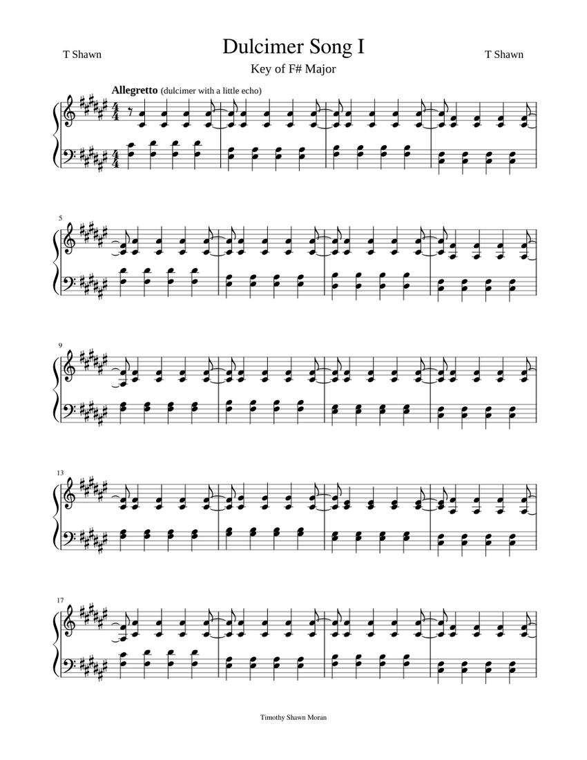 Dulcimer_Song I Sheet music for Piano (Solo)